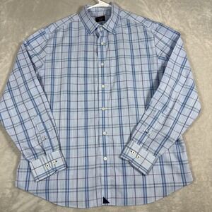UNTUCKit Shirt Mens XLarge WRINKLE FREE Plaid Blue Long sleeve Button Up TRIANO